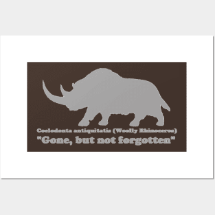 Coelodonta antiquitatis (Woolly Rhinoceros) Back Design Light Posters and Art